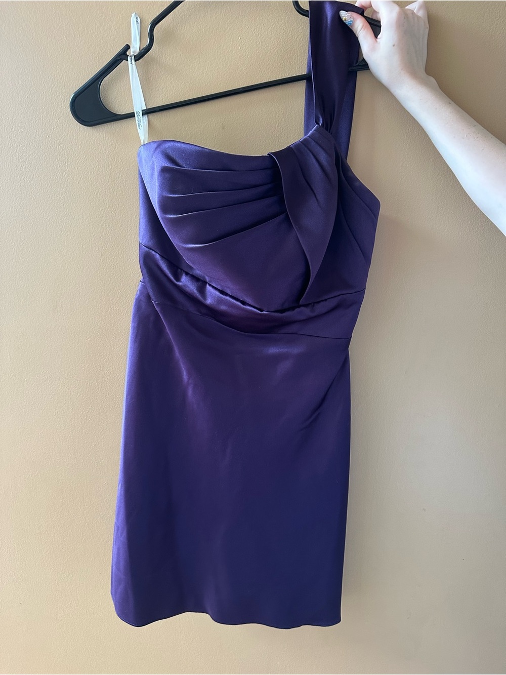 One-Shoulder Purple Cocktail Dress
